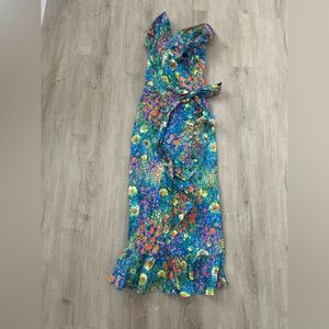 Show me your mumu Floral Ruffle Maxi Dress